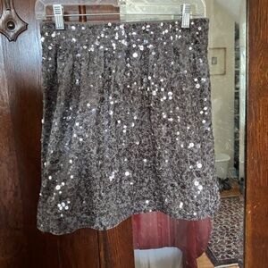 Garnet Hill gray sequin skirt